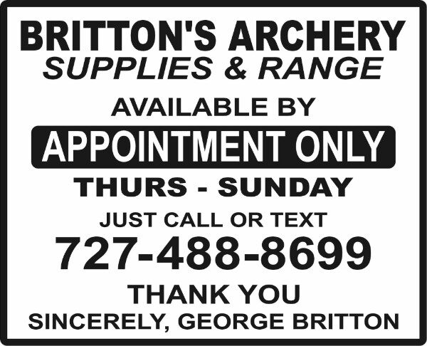 Britton's Archery appointments flyer